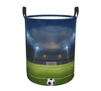Round Laundry Baskets Football Laundry Hamper Waterproof Oxford Fabric Dirty Clothes Hampers With Handles, Kids Toy Storage, Collapsible Nursery Basket, For Bedrooms Bath
