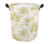 Round Laundry Hamper Laura Ashley Honeysuckle Yellow Laundry Bag Durable Big Storage Basket Bin For Clothes Washing, For Room, Laundry Bedroom, Living Room