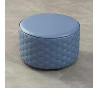 Round Leather Ottoman Footstool for Living Room Bedroom Kitchen - Versatile Pouffe Stool with Shoe Change Feature 32x30cm Square Rest Stool for Stylish Home Decor