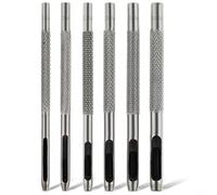 Round Leather Punch Kit 6 Piece with 1.5mm through 4mm Chisels for Belt Fabric and Craft Hole Punching Needs