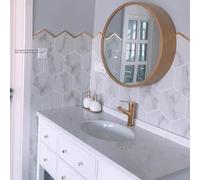 Round LED Bathroom Mirror Cabinet 50/60/70cm - Illuminated Vanity Storage Unit Sl esign for Toilets Modern Bathroom with Mirror and Light.