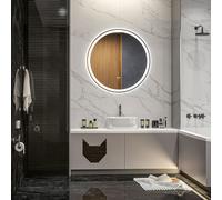 kleankin Dimmable Bathroom Mirror with LED Lights, Defogging Film, Silver