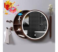 Round LED Bathroom Mirror with Lights - Wall Mounted Vanity Storage Cabinet & Medicine Mirror for Stylish, nized Bathrooms - Perfect for Modern Home Decor