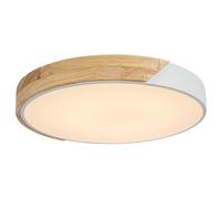Round LED Ceiling Lamp Warm White Light 24W Matte Metal Wood Modern IP20 3000K