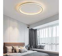 Round LED Ceiling Light, Nordic Modern Ultra-Thin Circle Ceiling Lamp Surface Mount Metal Light Fixture for Living Room, Bedroom Lamp,White+Stepless Dimming-60cm 72W
