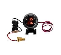 Round LED Digital 2 in 1 Car Truck Moto Water Temp Gauge Temperature Sensor Voltmeter Voltage Meter Display Accurate Stable Parameter Low Power Consumption Easy Installation Performance Anti Vibration