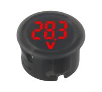 Round LED Digital Voltmeter, DC4-100V 3-Digit Voltage Meter with Green/Red/Blue Display, Compact Design for Easy Installation, Suitable for Car and Industrial Use(Red)