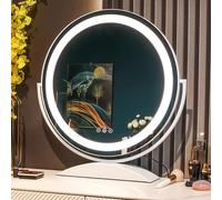 Round LED Vanity Mirror with Touch Dimming, 360 Swivel Lighted Mirror,Bianco,50cmX57cm
