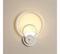 Round LED Wall Lighting Sconce White Wall Lamp Indoor Minimalist Wall Light with Acrylic Cover, 22W Ring Modern Wall Lamps Fixture for Bedroom Living Room Corridor Hallway