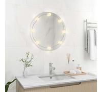 Round LED Wall Mirror Glass Frame 60cm Diameter USB Port Warm White Cool White Light Modern Design for Bedroom, Bathroom, Hallway and Dressing Room