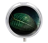 Round Light Through Leaves Pill Organizer Pill Box 3 Compartment Portable Travel Medicine Case Daily Mini Compact Medicine Container Storage Vitamin Supplement Dispenser