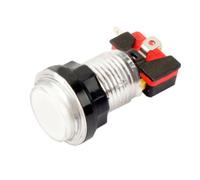 Round Lit Illuminated Arcade Video Game Push Button Switch LED Light 5V/12V Blue Red Green White Yellow 1Pcs(White)