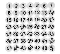 Round Locker Number Tag Sticker Room Number Door Sign with Self-Adhesive Tape (1-100, White)