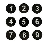Round Locker Number Tag Sticker Room Number Door Sign with Self-Adhesive Tape (1-25, Black)