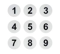 Round Locker Number Tag Sticker Room Number Door Sign with Self-Adhesive Tape (1-25, White)