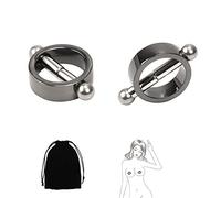 Round Magnetic Nipple Clamps, Nipple Clips Non Piercing for Daily Wearing Nipple Jewelry Surgical Steel Nipple Clips Sexual Pleasure