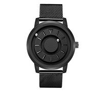 Round Magnetic Watch Sports Waterproof Ball Wristwatch Personality Creative Fashion Watch, for Men and Women,Blackstainlesssteel