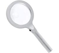 Round Magnifying Glass 10X 20X Magnification Handheld Loupe Lens High Definition 12 Pcs LED Lighted Magnifier Microscope Large Portable Reading Magnifier for Books Jewellery Repairing Studen