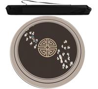 Round Mahjong Mat，Table Cover for Mahjong， Foldable Mahjong Table Game Mat 23.62-55.12 Inches Polyester Rubber Backing Blue Beige Brown Pack of 1(Brown,39.37x39.37 in)