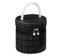 Round Make Up Bag: Travel Make-Up, Travel Cosmetic Bag, Large Round Bag, Waterproof Make-Up Organiser Bag with Mirror, black, see description, See description
