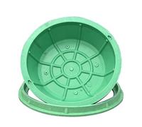 Round Manhole Cover and Frame Pack of 1 2 3 4 5, Embedded Storm Grass Top Manhole Lid/Sewage Basin Covers for Yard Lawn Garden, Green Septic Tank Lids Replacement(2 pack,Dia 400mm)