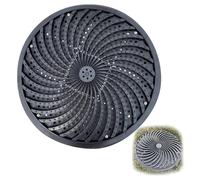 Round Manhole Cover with Manhole Hook, Plastic Septic Tank Lid and Frame, Blocks Leaves and Debris, Turbine Outdoor Drain Cover Anti-Slip for Yards Lawns Gardens Parks(70x70cm/28x28in)