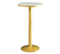 Round Marble Bar Table with Metal Frame Stylish Countertop for Kitchen Club & Home Modern Design White Finish Perfect for Bars & Gathering Spaces
