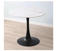 Round Marble Bistro Table with Metal Base 60cm Modern Dining Table for 4 Stylish Kitchen Dining Room Living Room Coffee Table - Multiple Options & Colors