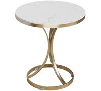 Round Marble Coffee Table, Modern Design with Sturdy Steel Frame, Ideal for Living Room, Bedroom and Office