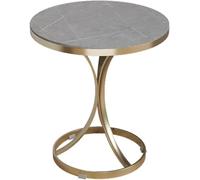 Round Marble Coffee Table, Modern Design with Sturdy Steel Frame, Ideal for Living Room, Bedroom and Office
