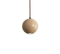 Round Marble Pendant Lamp, Nordic Natural Stone Hanging Lamp, Vintage Spot Light, Spherical Beam Lighting, Industrial Chandelier for Bedroom, Dining Room, Kitchen, RVVUP