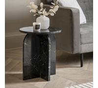 Round Marble Side Table Charcoal - Amalfi - Caspian House