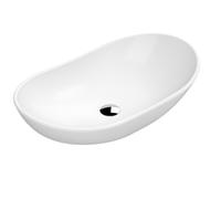 Round Matt Ceramic Countertop Vessel Without Overflow - 615mm - Matt White
