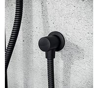 Round Matte Black Wall Mounted Outlet Elbow Shower Hose Concealed Connector Kit