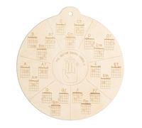 Round Melody Tool, Wooden Guitar Chord Wheel Tool with Hanging Ring, Major, Minor, and Seventh Chords, Music Theory Learning Tool for Musicians, Beginners
