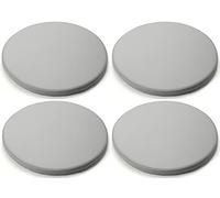 Round Memory Foam Stool Cushions - Non-Slip Leather Chair Pads 4-Pack 35x35CM Light Grey, Perfect for Bar Stools, Dining & Home Decor Accessories