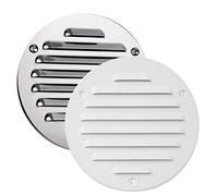 Round Metal Air Vent Grille - with Fly Screen/Anti Insect Mesh - Duct Ventilation Cover - Flush Fitting. (150mm, White) White•150mm