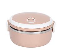 Round Metal Bento Boxes, Portable Single Layer Thermal Food Lunch Box Stainless Steel Hot Lunchbox Home Easy Container Bowl Pot Fruit Jar for Student and Kids Office Work Home Picnic Use