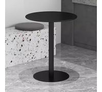 Round Metal Bistro Table for Home - Stylish Cocktail Coffee Table Pub Table Accent Nightstand Sofa Side Table White/Black/Gold Finish Compact Design (70x70x104cm)