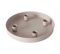 Round Metal Candle Holder Tray Advent Centerpiece Decorative Dining Table Candlestick Holder for Christmas Festive (Khaki, One Size)