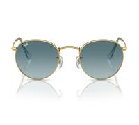 Round Metal Flat Lenses Gold / Blue Gradient Grey