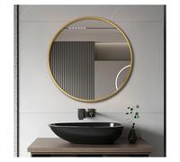 Round Metal Framed Wall Mirror - Modern Elegant Bathroom Entryway & Bedroom Decor Stylish Home Accessories for Contemporary Interiors