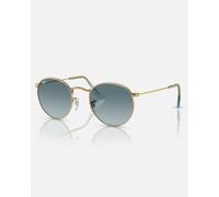 Round Metal Gradient Sunglasses in Polished Gold & Blue