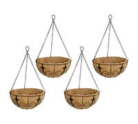 Round Metal Hanging Basket 30cm,12inch with Natural Coco Liner Flower Basket Indoor Planter (4)