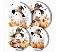 Round Metal Hob Covers, Halloween Art Kitchen Dining Room 4 Pieces Electric Stove Top Burner Plates Gas Series Home Kitchen Utensils Accessories,Modern Hob Top Burner Worktop Savers