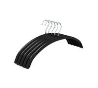 Round Metal Household Coat Hanger Non-slip Grey White Black Grey Adult Clothes Hanger(Black,5pcs)
