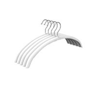Round Metal Household Coat Hanger Non-slip Grey White Black Grey Adult Clothes Hanger(White,10pcs)