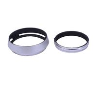 Round Metal Lens Hood Shade Protector Kit Compatible with Fujifilm Fuji X100VI X100V X100F X100S X100 X70 Camera, with a Lens Filter Adapter Ring, Supports 49mm Lens Filters (Silver)