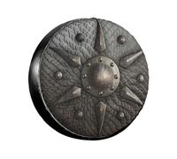 Round Metal Shield Viking Spare Tire Cover Retro Medieval Tire Wheel Covers Weatherproof Wheel Tire Protector Waterproof Tyre Covers Universal for Trailer RV SUV Off-Road Vehicle Motorhome 17 Inch