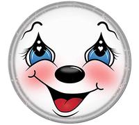 Round Metal Sign Happy Ghost Faces Blue Eyes Metal Tin Signs Print Poster Home Art Wall Decor Plaque Restaurant Kitchen Bar Coffee Wall Decor Art Gift Plate Plaque for Women Men Friends 12x12 Inch